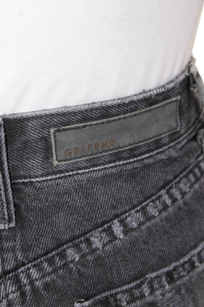Grlfrnd Womens Denim Hotel California Wash Mini Skirt Black Cotton Size 25