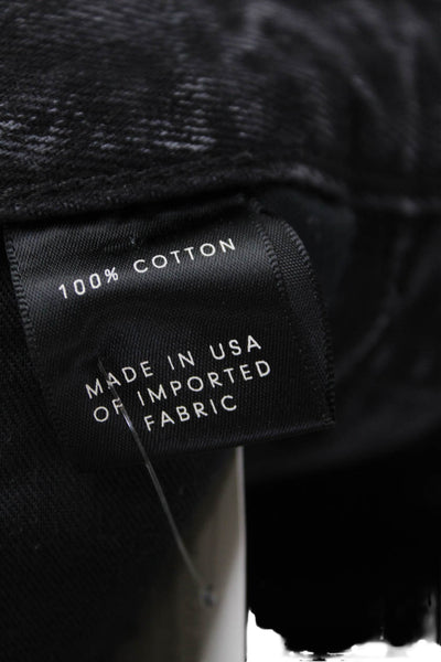 Grlfrnd Womens Denim Hotel California Wash Mini Skirt Black Cotton Size 25