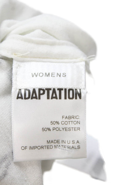 Adaptation Barneys New York Womens Cropped Tee Shirt White Black Size Small