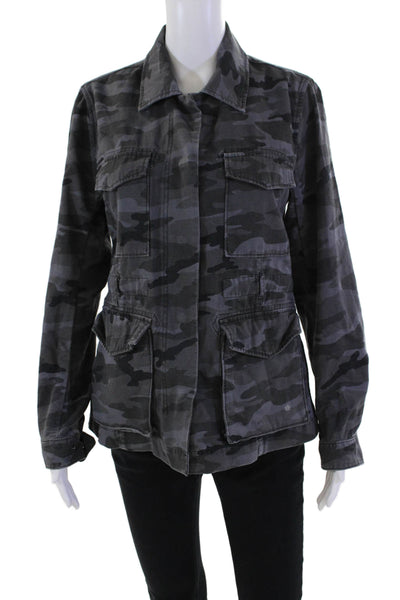 G-One Women's Long Sleeves Button Up Patch Pocket Camouflage Jacket Size S