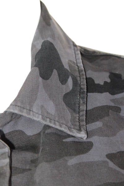 G-One Women's Long Sleeves Button Up Patch Pocket Camouflage Jacket Size S