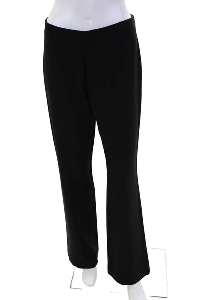 Joseph Womens Wool Flat Front High Rise Wide Leg Trousers Black Size L