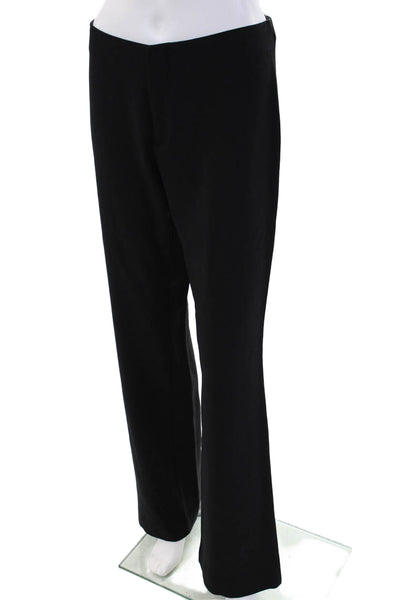 Joseph Womens Wool Flat Front High Rise Wide Leg Trousers Black Size L