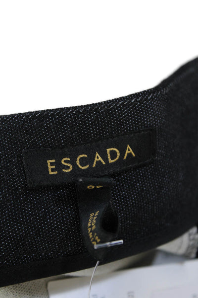 Escada Womens Cotton Flat Front Straight Leg Trousers Blue Size 36
