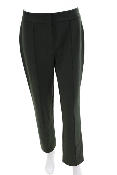 Escada Womens Pleated Front Straight Leg Pants Green Size 36