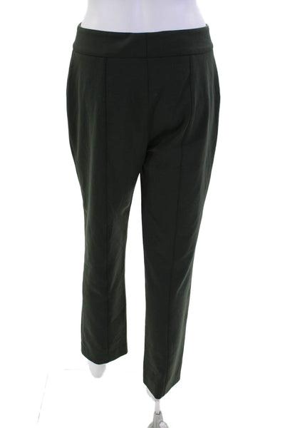 Escada Womens Pleated Front Straight Leg Pants Green Size 36