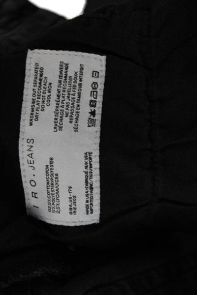 IRO Jeans Womens Cotton Snap Closure Detail Slim Leg Mid Rise Jeans Black Size 2