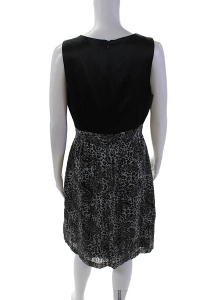 Helene Berman Women's Sleeveless Sequin Flare Animal Print Dress Black Size 8
