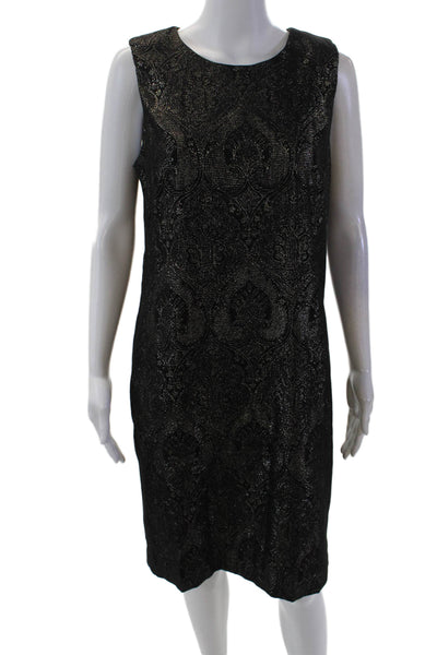 J. Mclaughlin Women's Sleeveless Sparkle Slit Hem Midi Dress Black Size 10