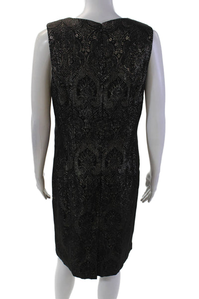 J. Mclaughlin Women's Sleeveless Sparkle Slit Hem Midi Dress Black Size 10