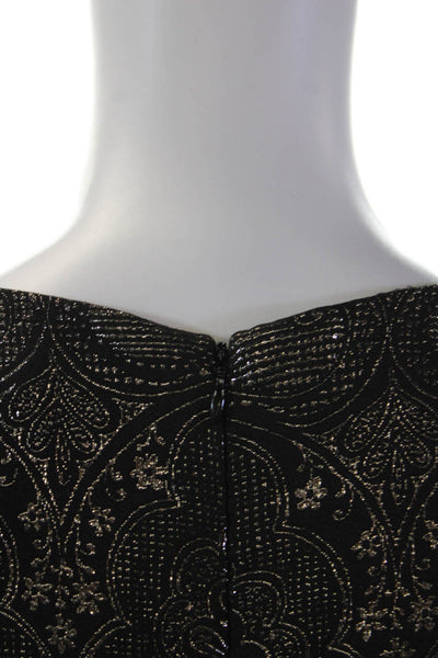 J. Mclaughlin Women's Sleeveless Sparkle Slit Hem Midi Dress Black Size 10