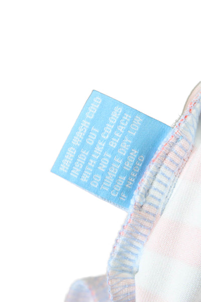 J. Mclaughlin Womens Nicola Layered Bangle Striped Skirt Coral Blue Size Medium