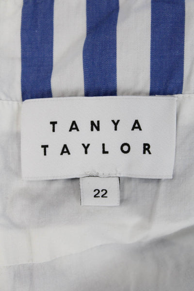 Tanya Taylor Womens Cotton Textured Spaghetti Strap Stripe Long Dress White Size