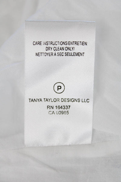 Tanya Taylor Womens Cotton Textured Spaghetti Strap Stripe Long Dress White Size