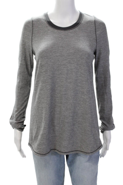 Lululemon Women's Long Sleeves Round Neck Basic T-Shirt Gray Size 6