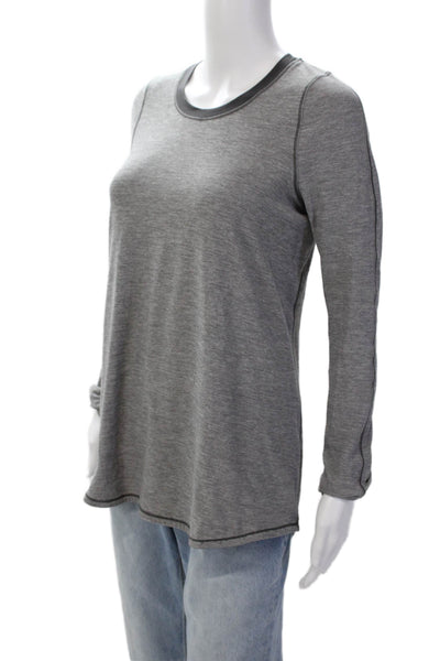 Lululemon Women's Long Sleeves Round Neck Basic T-Shirt Gray Size 6
