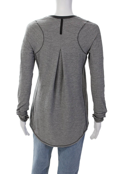 Lululemon Women's Long Sleeves Round Neck Basic T-Shirt Gray Size 6