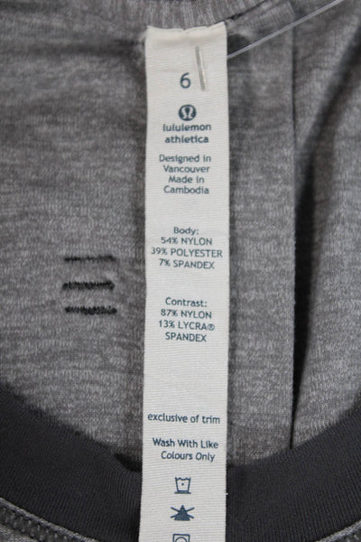 Lululemon Women's Long Sleeves Round Neck Basic T-Shirt Gray Size 6