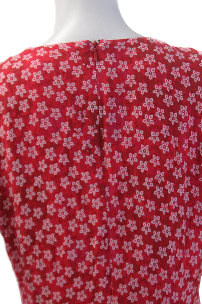 Lovers + Friends Womens Floral V-neck Short Sleeve Lined Dress Red Size L