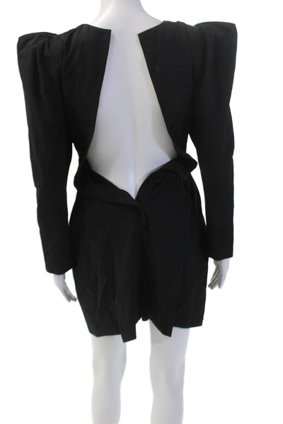 Lee Anderson Womens Long Sleeve Casual Buttoned Mini Dress Black Size M