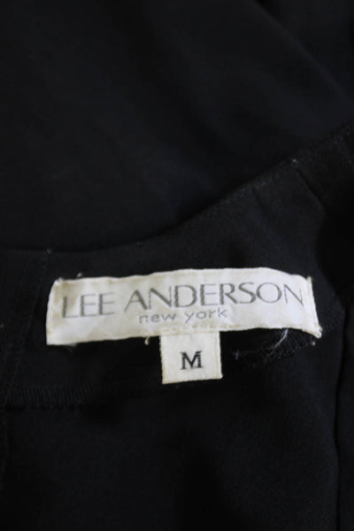 Lee Anderson Womens Long Sleeve Casual Buttoned Mini Dress Black Size M