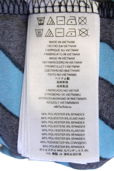 Michael Michael Kors Womens Stretch Animal Print Long Sleeve Dress Blue Size XL