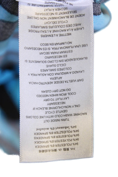 Michael Michael Kors Womens Stretch Animal Print Long Sleeve Dress Blue Size XL