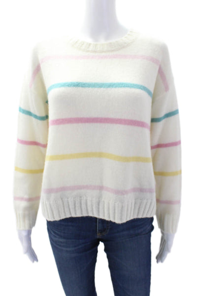 Rails Womens Wool Blend Stripe Printed Long Sleeve Sweater Beige Size XS