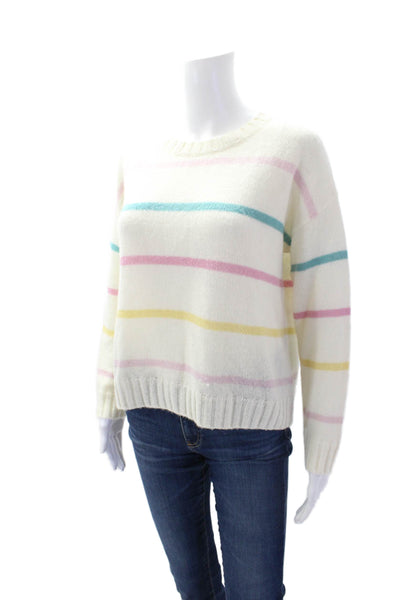 Rails Womens Wool Blend Stripe Printed Long Sleeve Sweater Beige Size XS