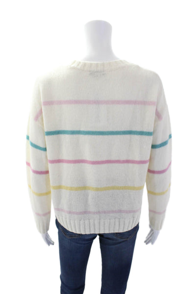 Rails Womens Wool Blend Stripe Printed Long Sleeve Sweater Beige Size XS