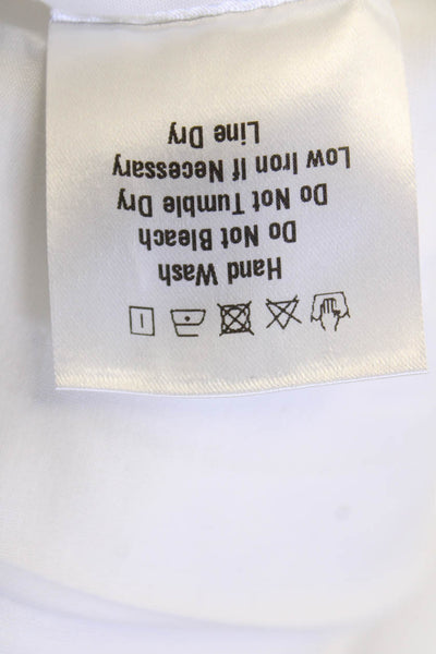 OPT Womens Button V-Neck Solid Sleeveless Double Pocket Mini Dress White Size S