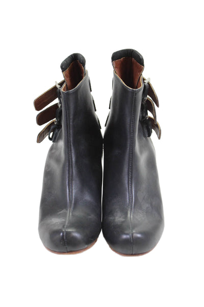 Rachel Comey Womens Leather Buckle Ankle Booties Black Size 6