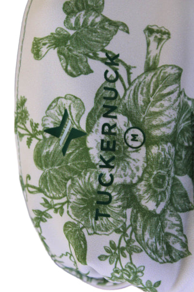 Tuckernuck Womens Activewear Floral Print Stretch Biker Shorts Green Size M