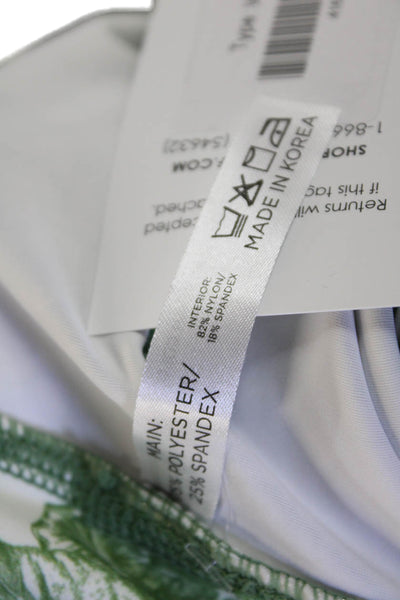 Tuckernuck Womens Activewear Floral Print Stretch Biker Shorts Green Size M