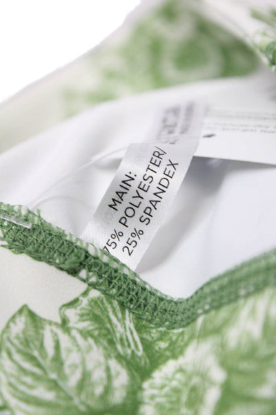 Tuckernuck Womens Activewear Floral Print Stretch Biker Shorts Green Size S