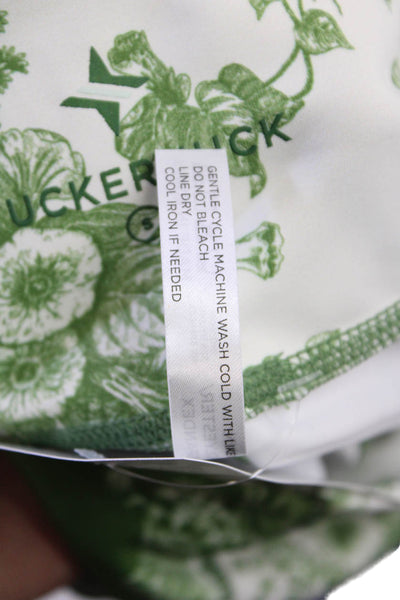 Tuckernuck Womens Activewear Floral Print Stretch Biker Shorts Green Size S