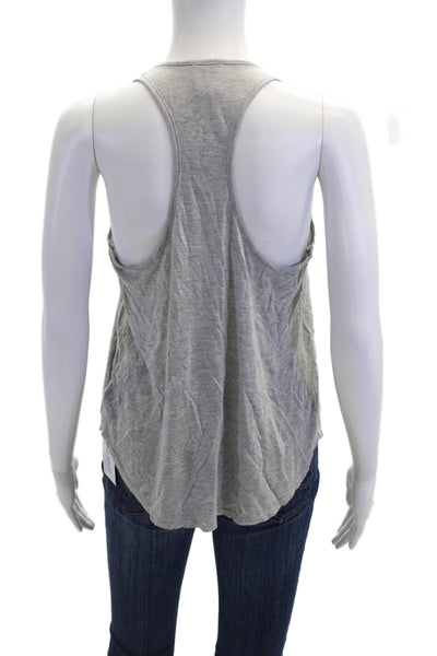 Haute Hippie Womens Graphic Sleeveless V Neck Tank Top Gray Size Medium
