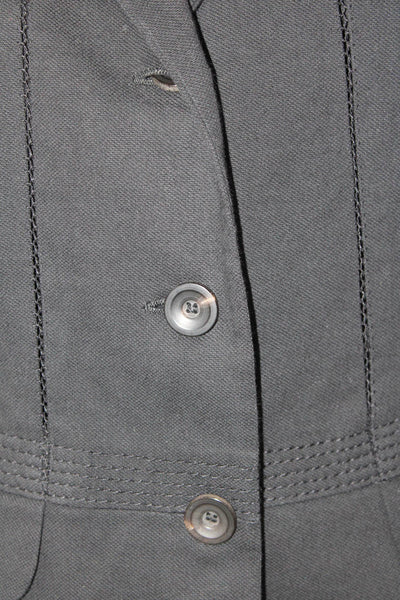 Piazza Sempione Women's Long Sleeves Lined Button Up Jacket Black Size S