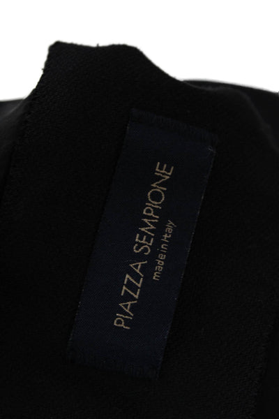 Piazza Sempione Women's Long Sleeves Lined Button Up Jacket Black Size S