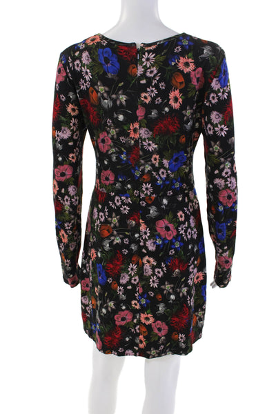 Erdem Long Sleeves Round Neck Fit Flare Mini Dress Floral Size S