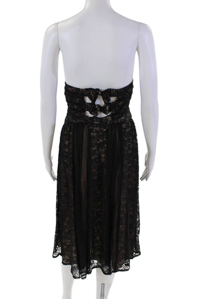 Nanette Lepore Women Strapless Sweetheart Lace Dress Black Size 4