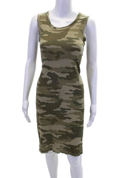 Current/Elliott Womens Scoop Neck Knee Length Camouflage Tank Dress Green Size 1