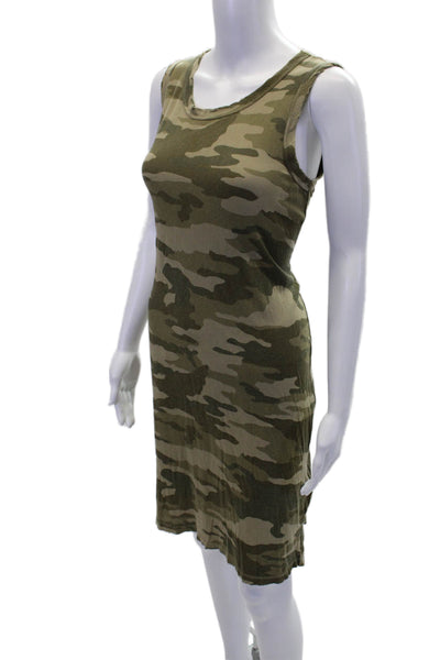 Current/Elliott Womens Scoop Neck Knee Length Camouflage Tank Dress Green Size 1