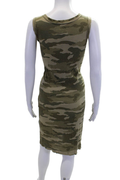 Current/Elliott Womens Scoop Neck Knee Length Camouflage Tank Dress Green Size 1