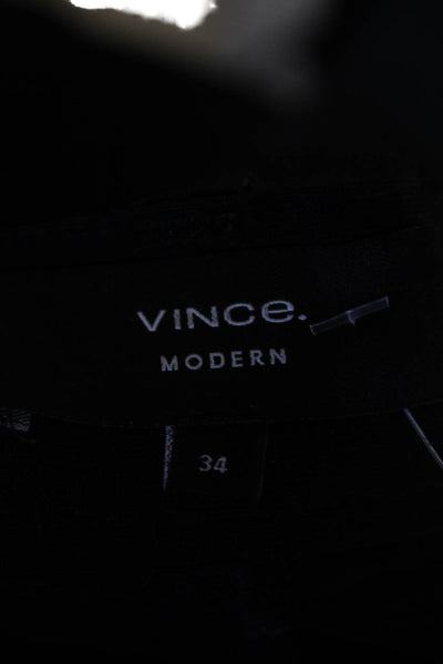 Vince Mens Modern Slim Fit Dylan Flat Front Straight Leg Pants Black Size 34