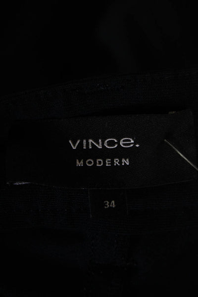 Vince Mens Dylan Modern Slim Fit Flat Front Straight Trouser Pants Navy Size 34