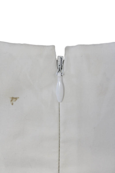 Jonathan Simkhai Womens Cotton Zippered Knee Length Skirt White Size 10