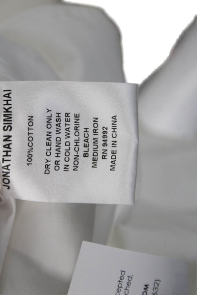 Jonathan Simkhai Womens Cotton Zippered Knee Length Skirt White Size 10