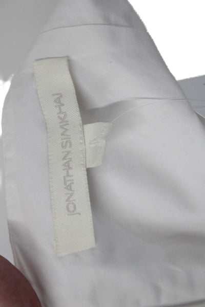 Jonathan Simkhai Womens Cotton Zippered Knee Length Skirt White Size 10