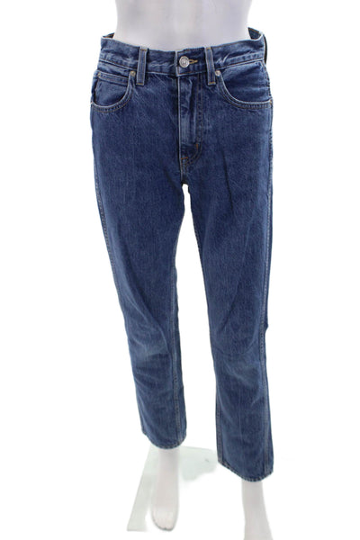 Slvrlake Womens Cotton Buttoned Paneled Detail Skinny Jeans Blue Size 25
